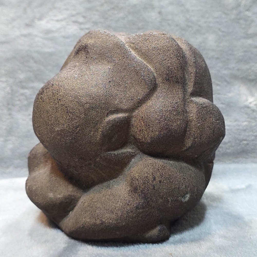 Vintage‎ Hand Carved Stone Weeping Buddha Shy Yogi Heavy 4+ Lbs
